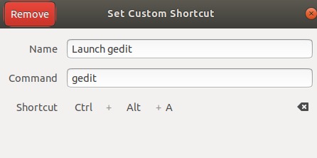 Set Custom Shortcut