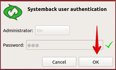 Systemback user auth