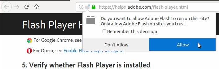 Allow Flash in Browser