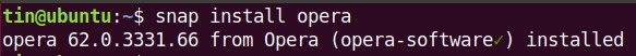 Install Opera via snap