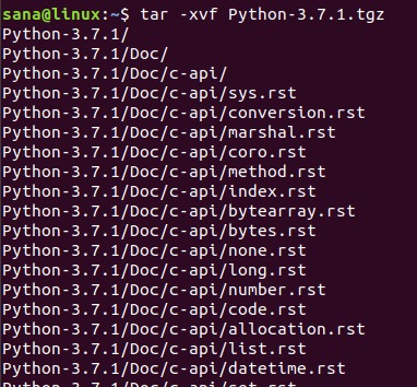 Unpack Python archive