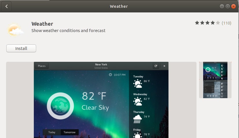 GNOME Weather application