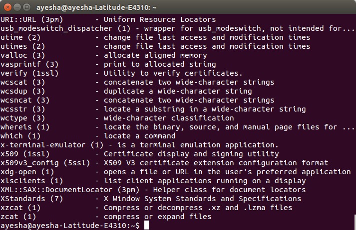 Linux apropos command