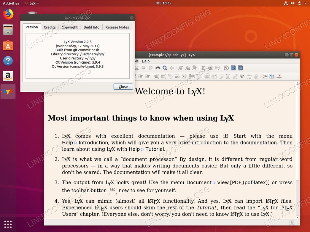 Lyx - later editor and compiler on Ubuntu 18.04