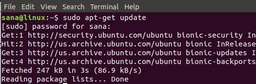 Update Ubuntu package lists
