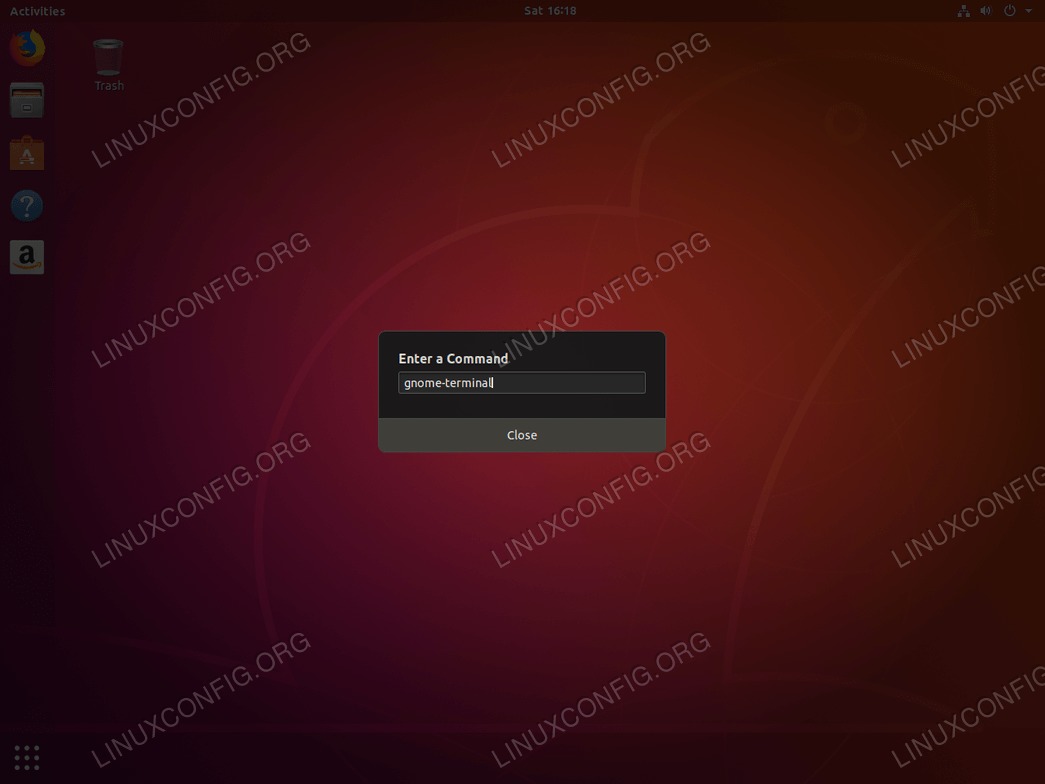 Terminal on Ubuntu Bionic Beaver 18.04 Linux - run command