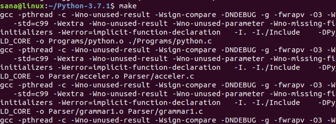 Run make command to build Python 3