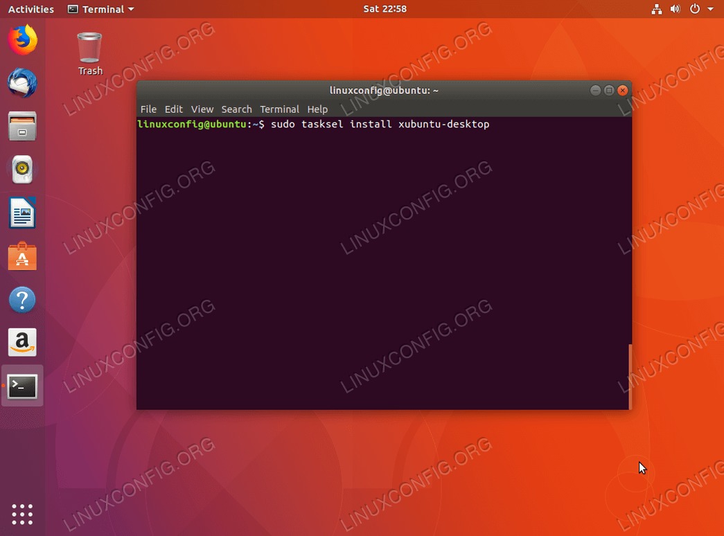 Initiate Xubuntu desktop installation on Ubuntu 18.04 Bionic Beaver
