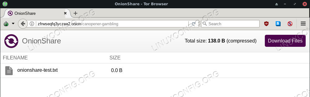 Onionshare from Torbrowser