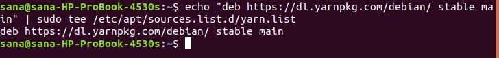 Add Yarn Debian Repository