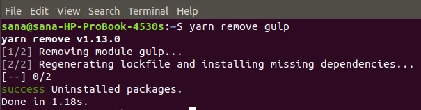 Remove dependency from yarn project file