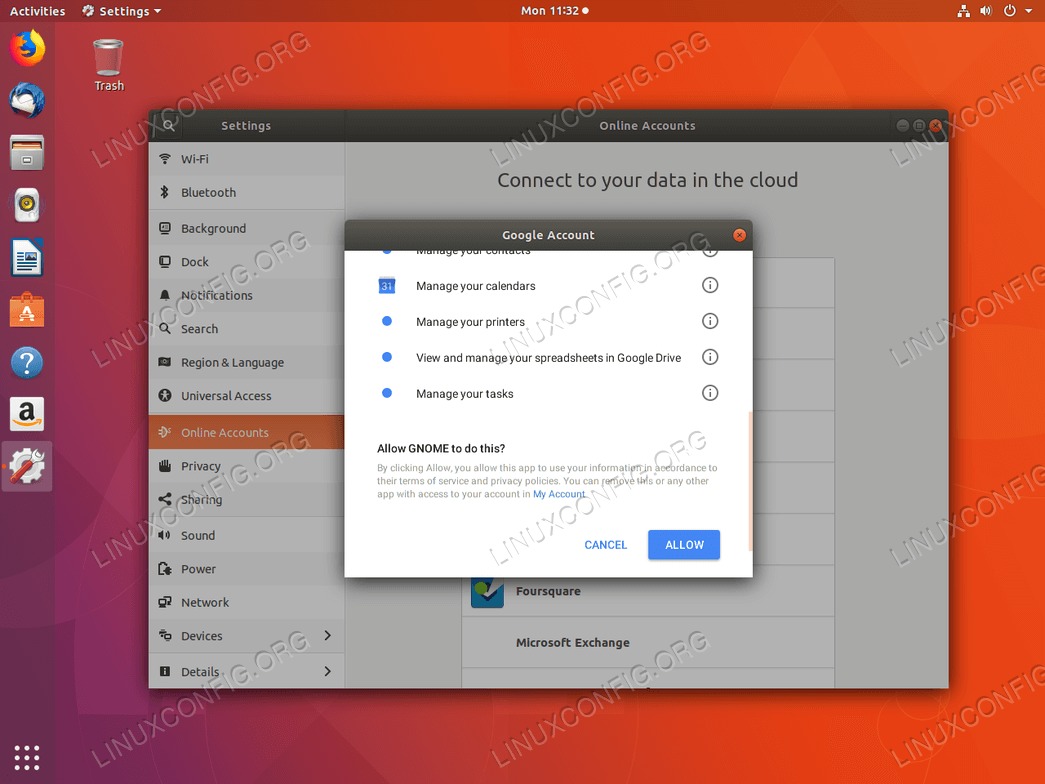 Google Drive Ubuntu 18.04 - Give GNOME a permission