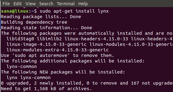 Installing Lynx Browser