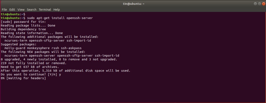 Install OpenSSH server