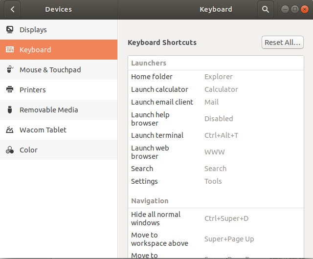Ubuntu Keyboard Shortcut