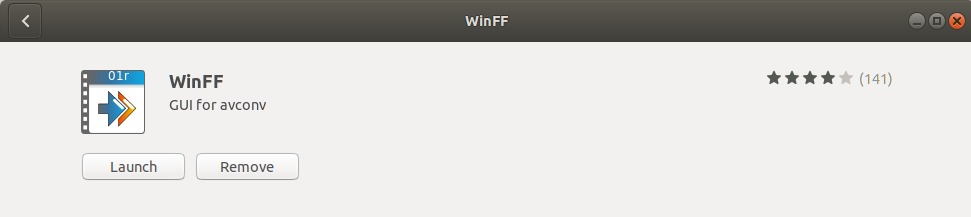Launch WinFF sound file conversion program