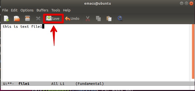 Save file in Emacs
