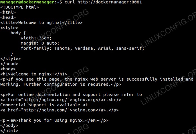 Nginx Web service check via CURL