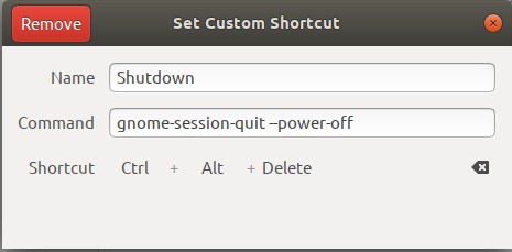 Set Custom Shortcut