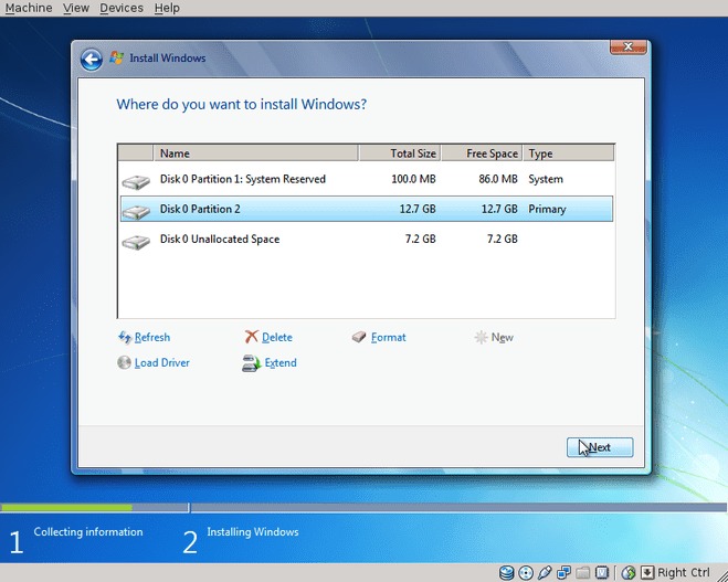 Windows 7 partitioning