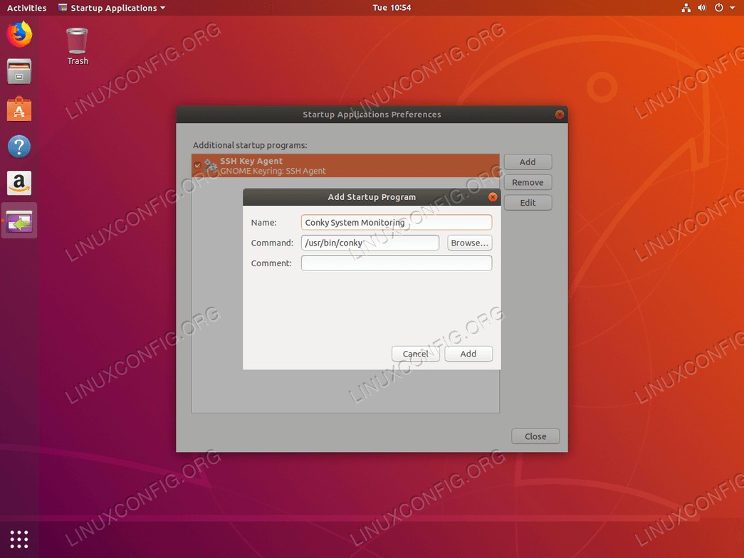  new startup program on Ubuntu 18.04