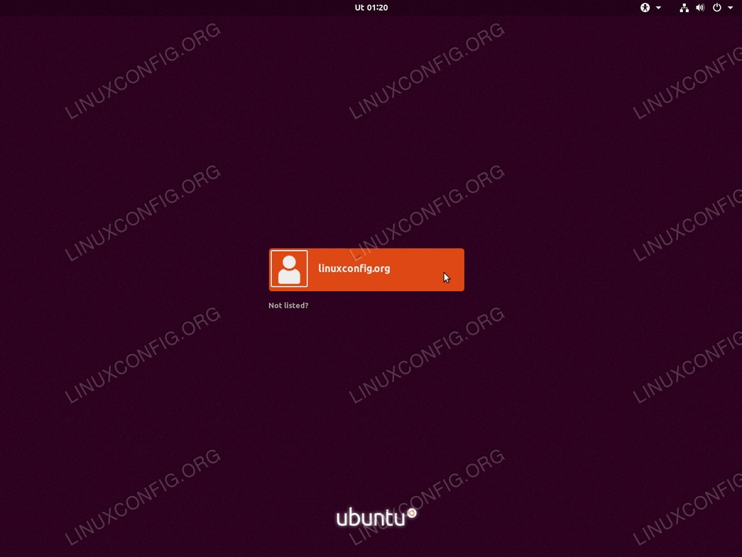 Select Ubuntu user account