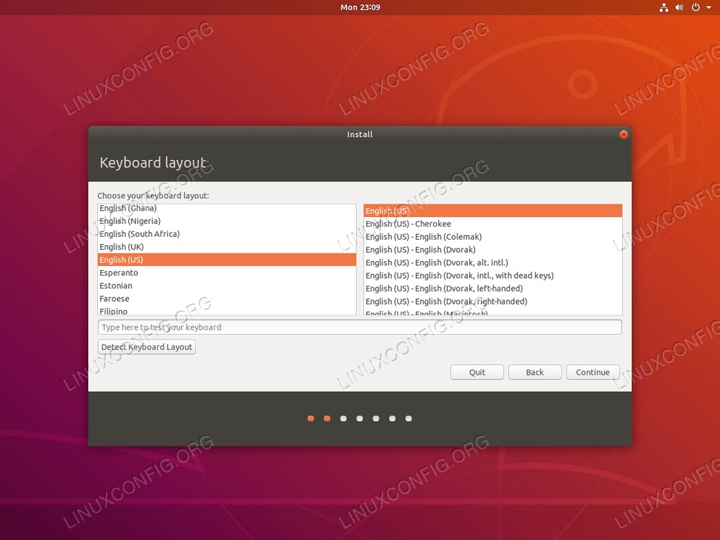 Ubuntu installation - detect keyboard