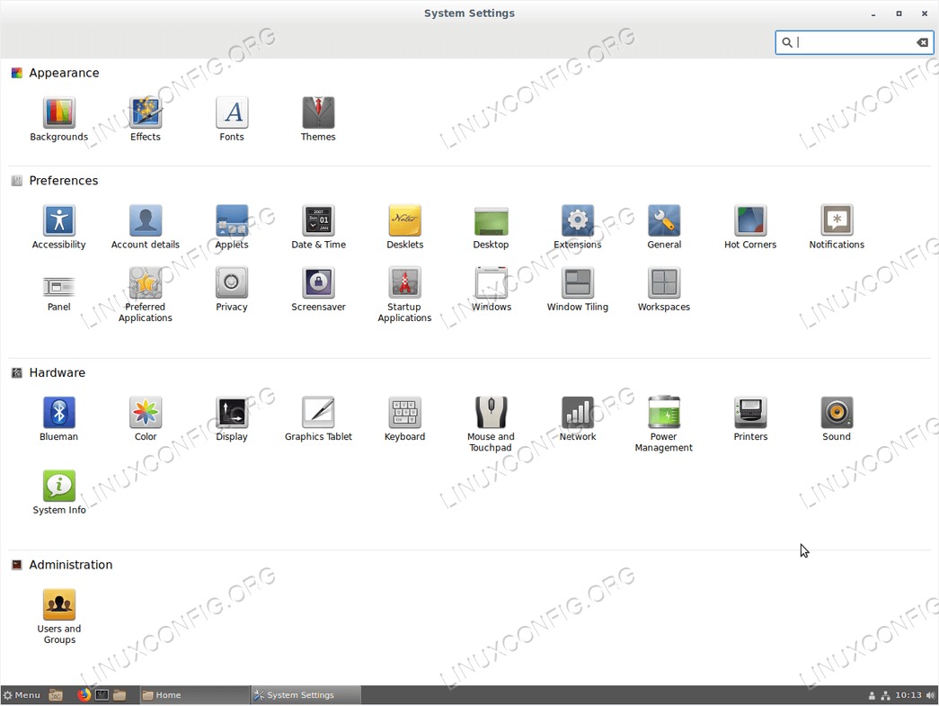 Cinnamon Desktop Settings on Ubuntu 18.04