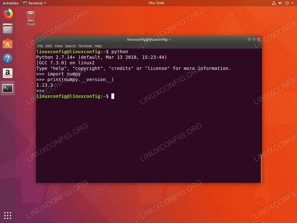 install numpy python 2 - ubuntu 18.04 Bionic beaver