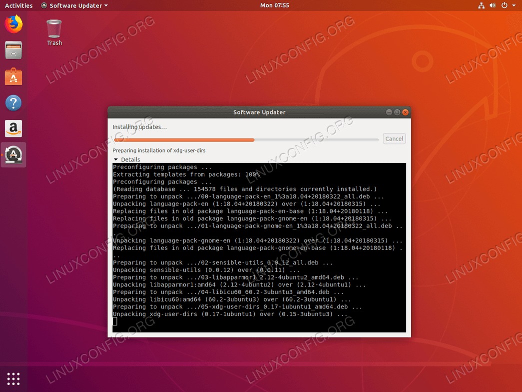 Ubuntu update - More detailed information
