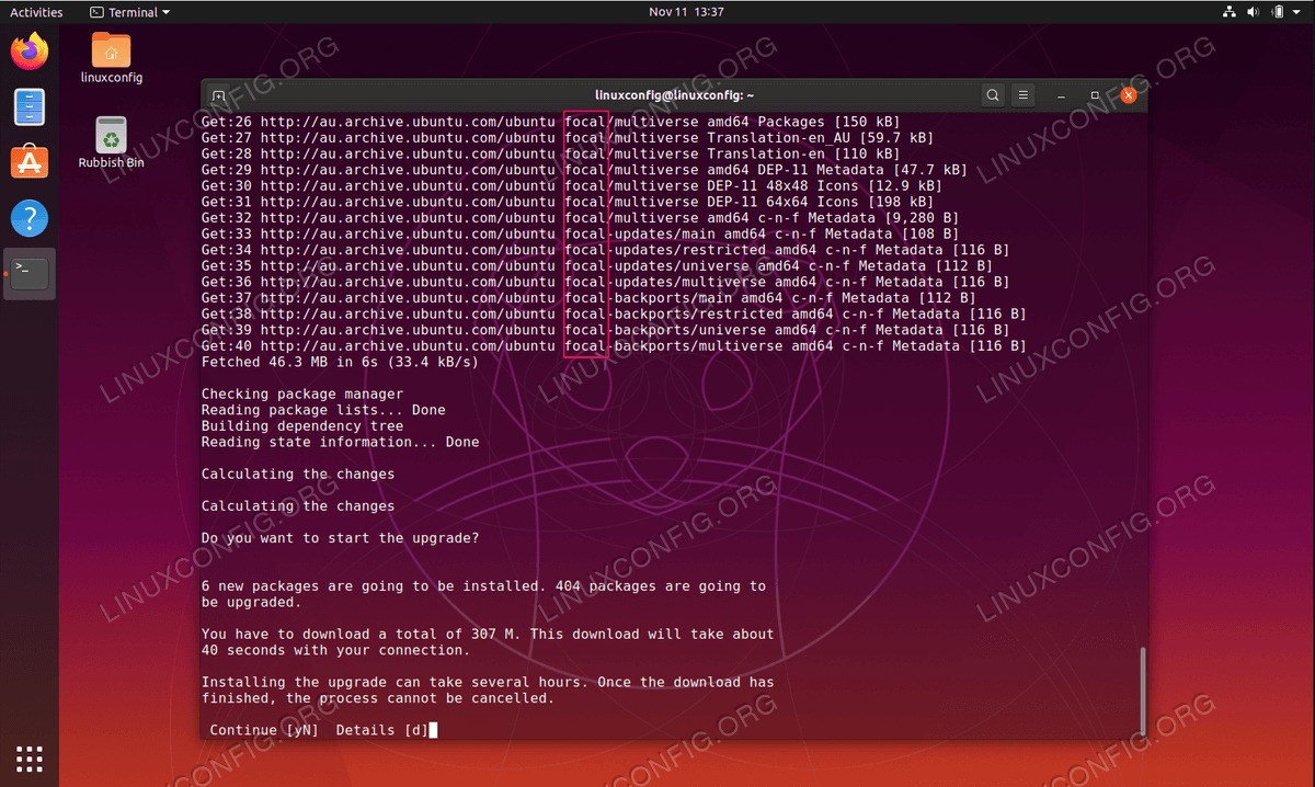 Upgrade from Ubuntu 19.10 to Ubuntu 20.04