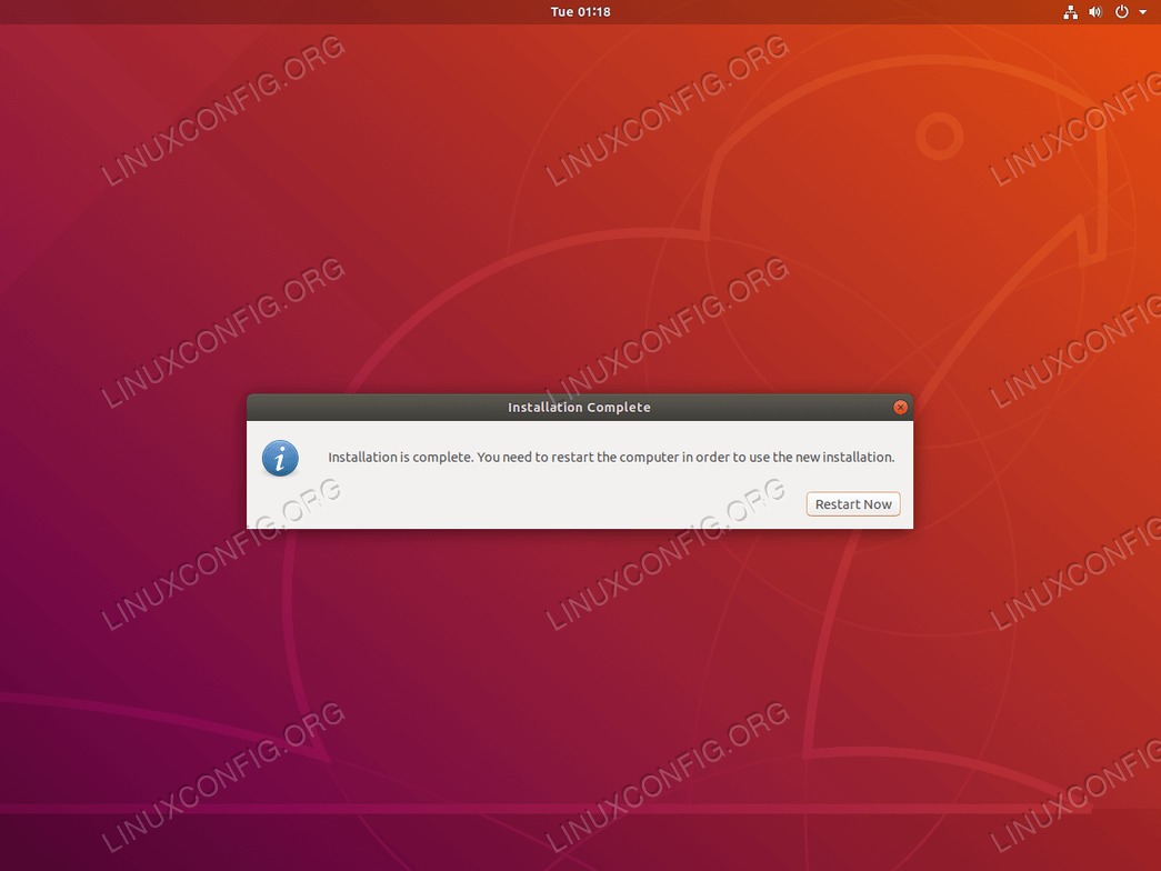 Ubuntu installation is now complete