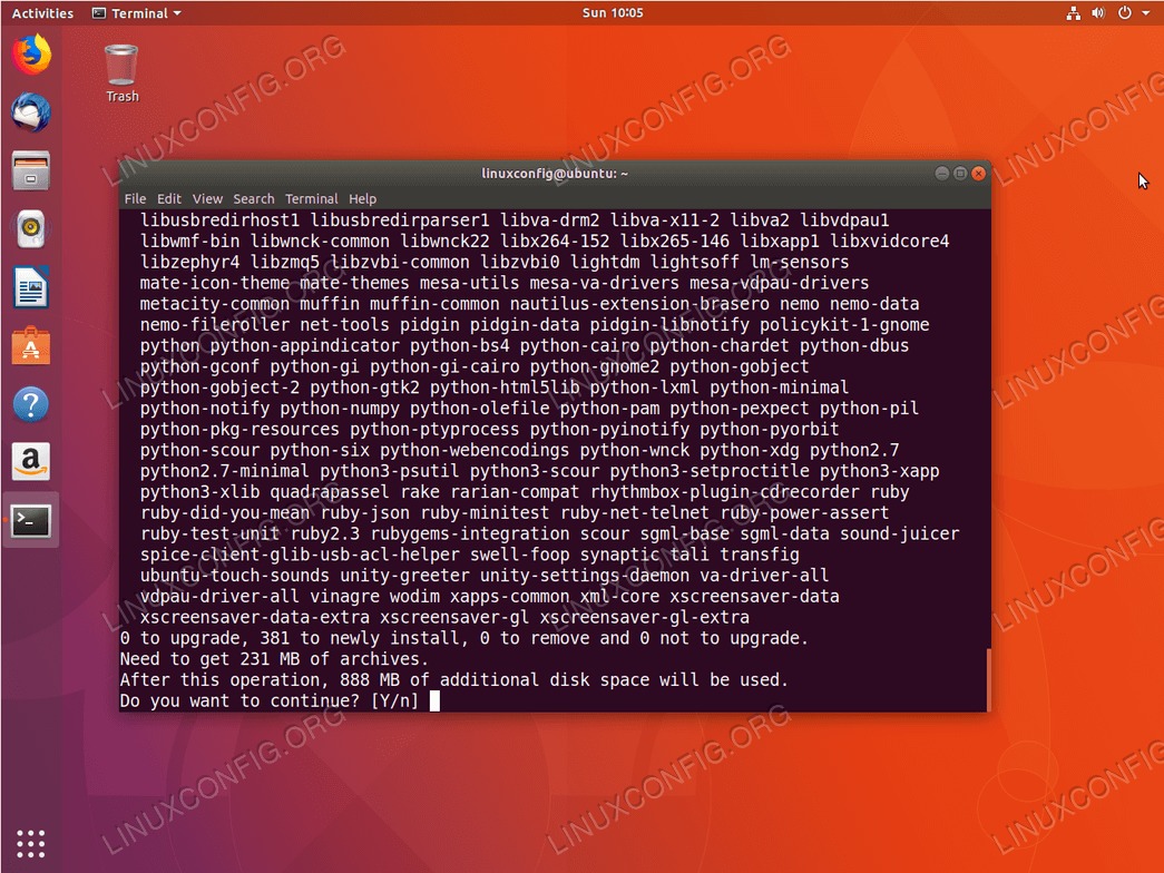 Packages required for Cinnamon desktop installation on Ubuntu 18.04