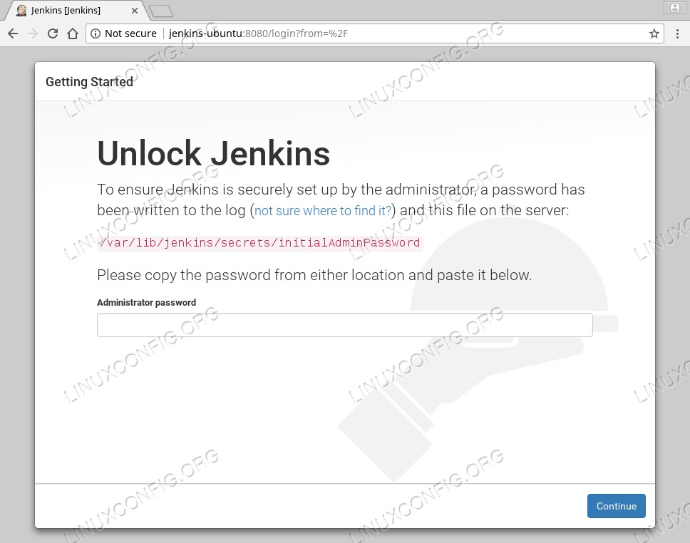 install jenkins ubuntu - initial login password